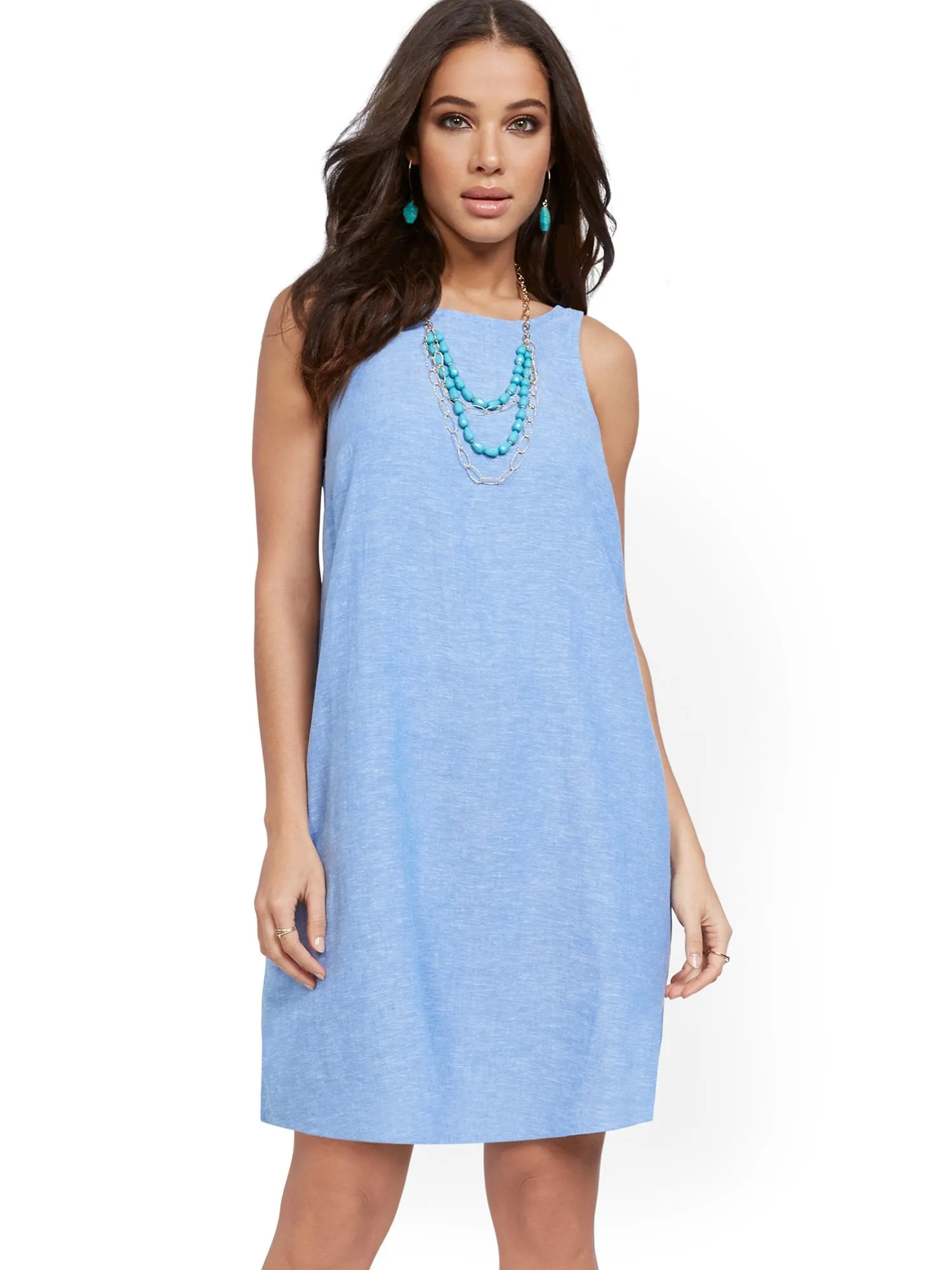 Sleeveless Linen Blend Dress