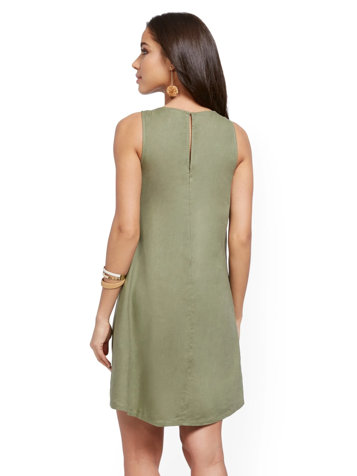 Sleeveless Linen Blend Dress