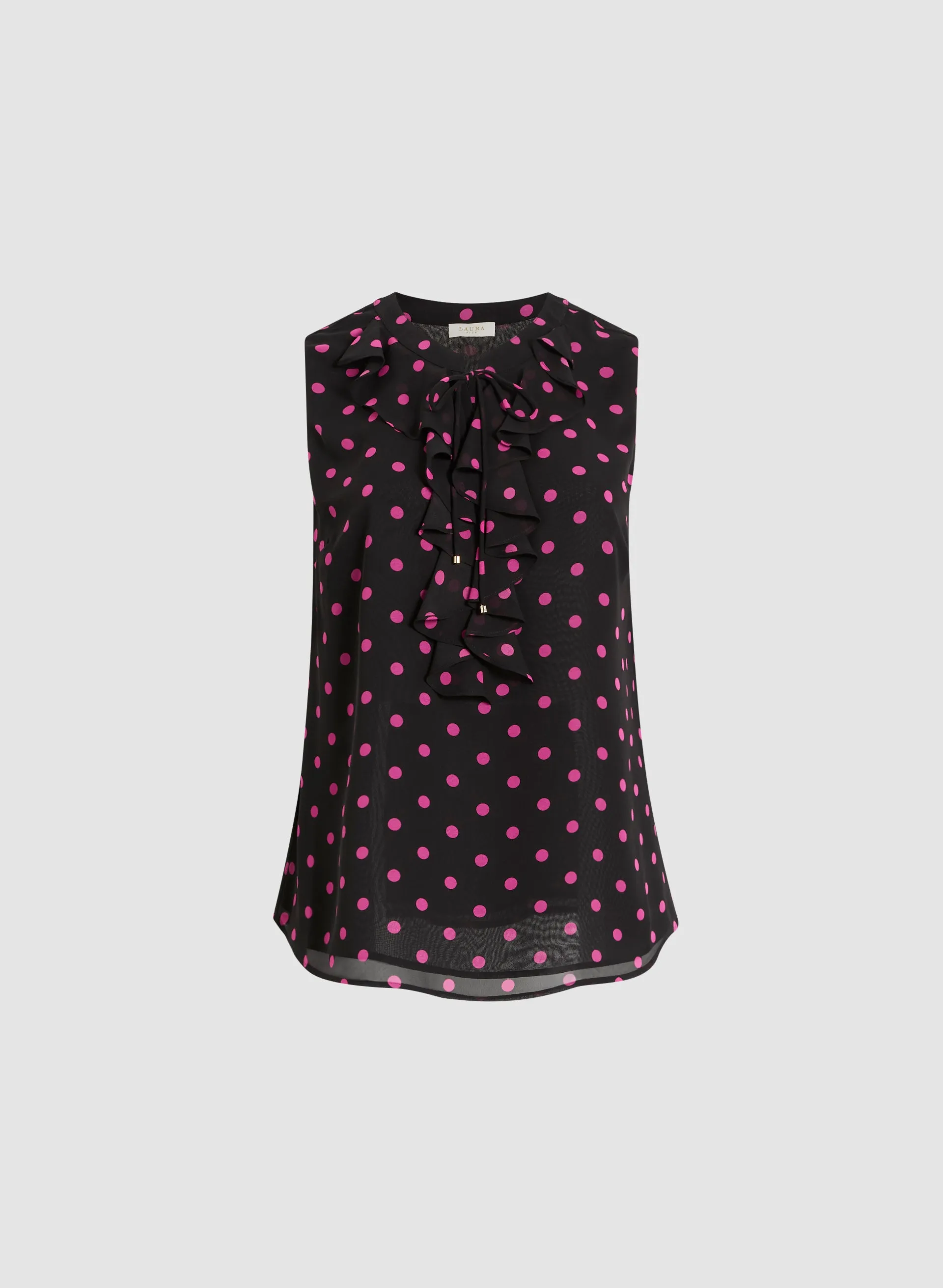 Sleeveless Polka Dot Blouse