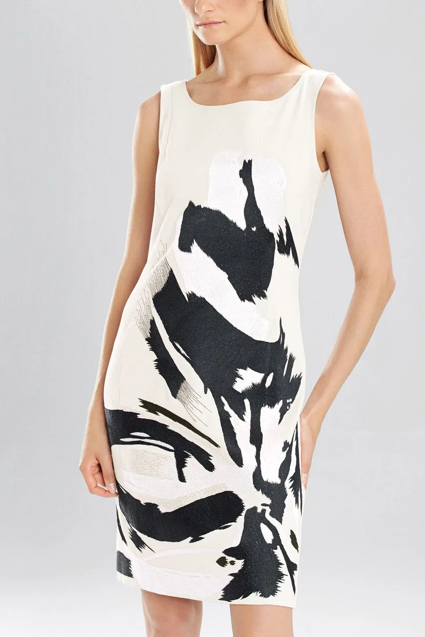 Spring Cotton Brushstroke Embroidered Dress