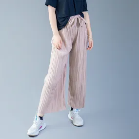 Summer Korean Student Trendy Casual Loose Women Elastic Waist Wide Leg Pants