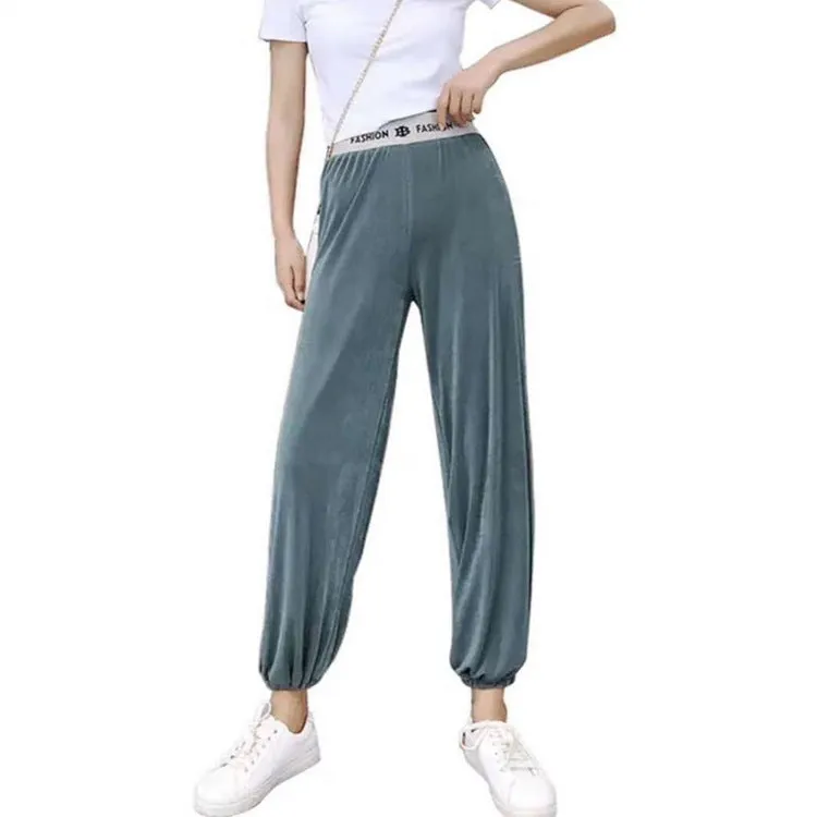 Summer Popular Pants Jogger Women High Waist Alphabets Thin Anti Mosquito Drape Casual Long Pants