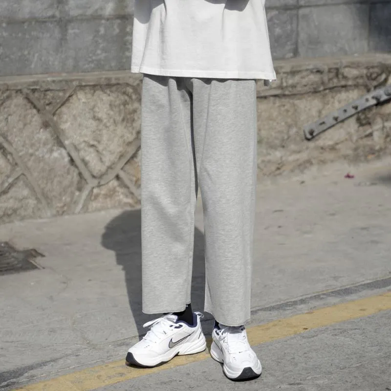 Summer Thin Cargo Pants Men Casual Korean Trendy Student Straight Ankle-Length Loose All-Matching Pants