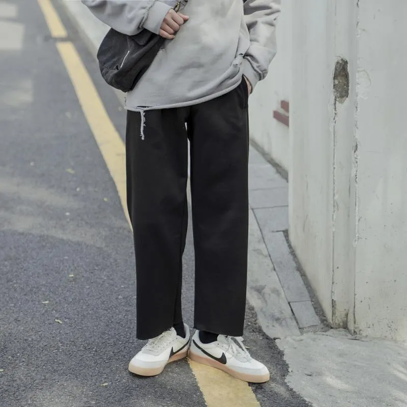 Summer Thin Cargo Pants Men Casual Korean Trendy Student Straight Ankle-Length Loose All-Matching Pants