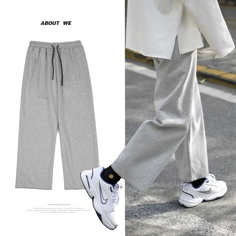 Summer Thin Cargo Pants Men Casual Korean Trendy Student Straight Ankle-Length Loose All-Matching Pants