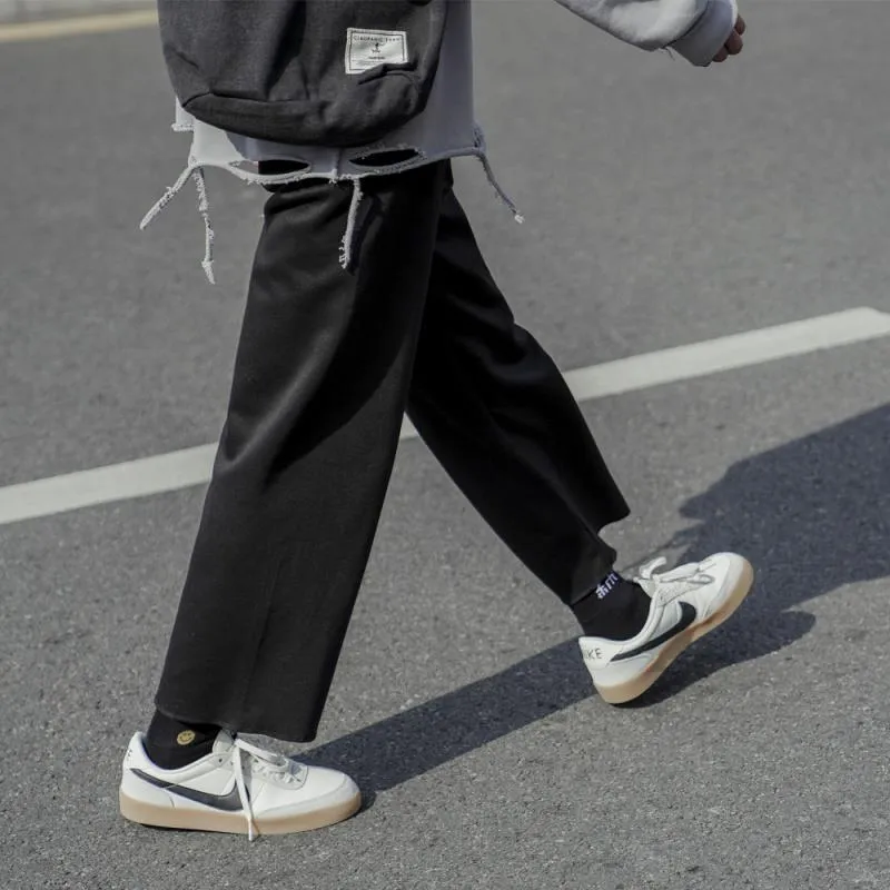 Summer Thin Cargo Pants Men Casual Korean Trendy Student Straight Ankle-Length Loose All-Matching Pants