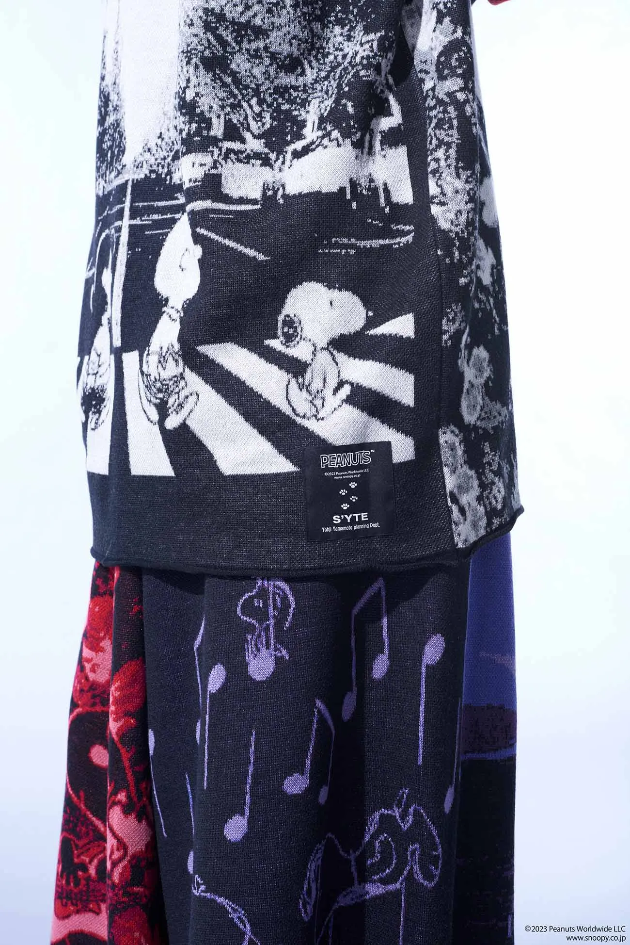 S'YTE x PEANUTS -OMNIBUS ILLUSTRATION-HAMEAUZE JACQUARD CULOTTE PANTS