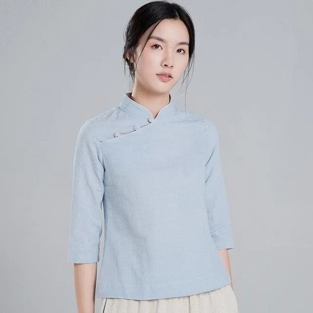 Traditional Chinese Tea Long Sleeve Top