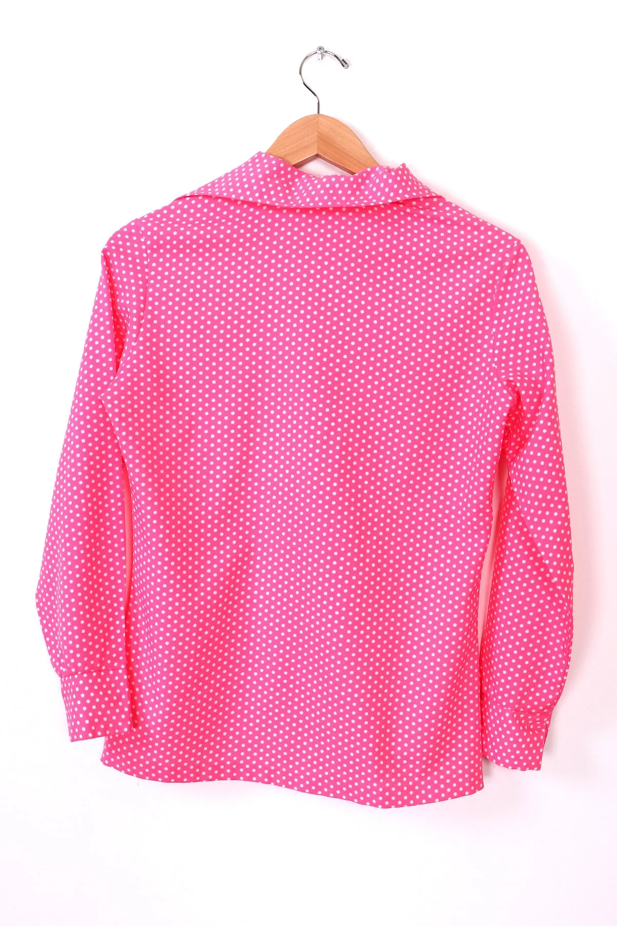 Vintage 80s Pink Polka Dot Blouse