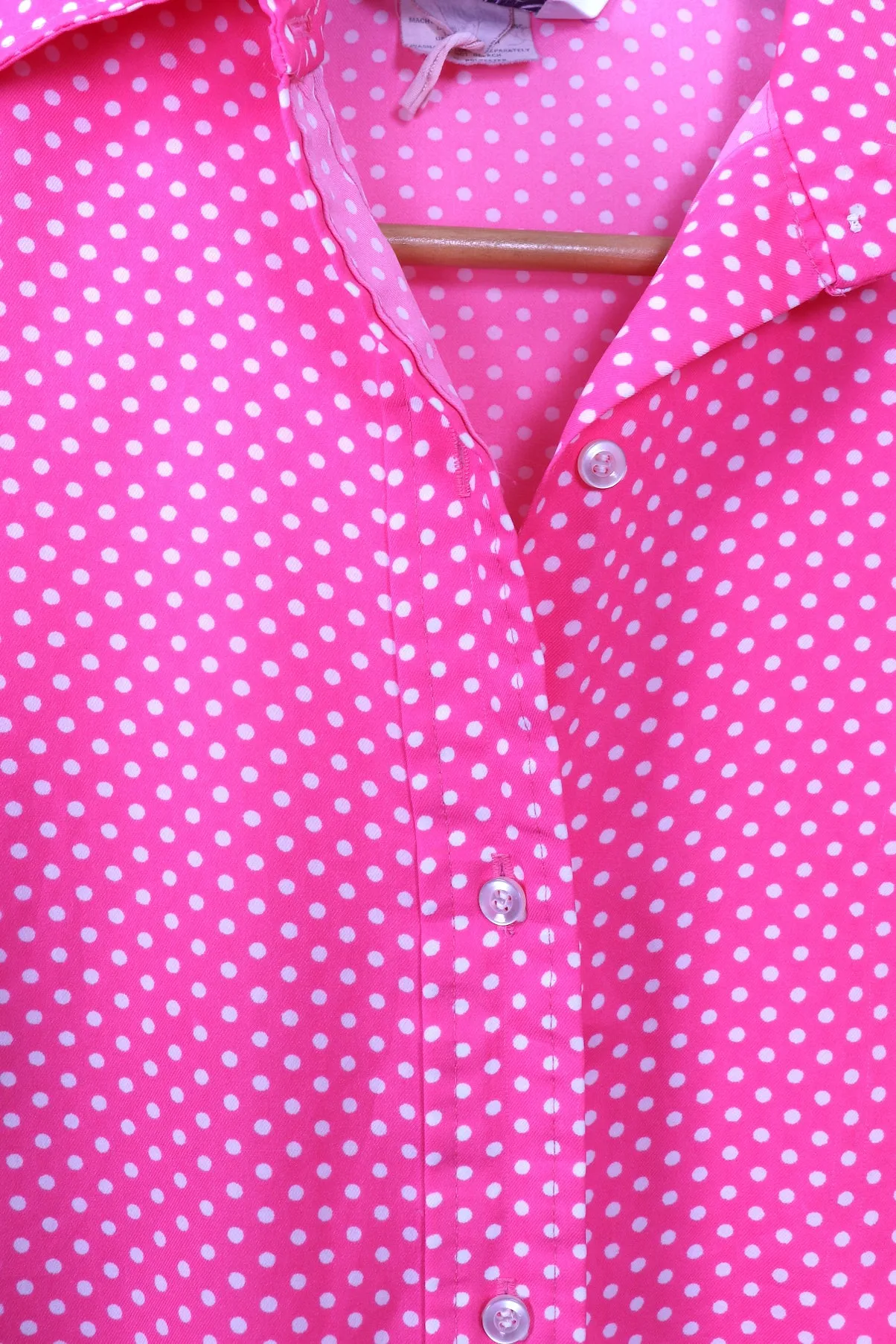 Vintage 80s Pink Polka Dot Blouse