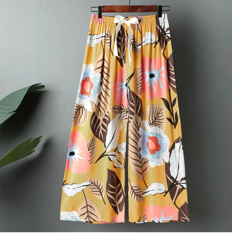 Wide Leg Pants Women Summer Loose Plus Size Casual Cotton Ankle-Length Pants