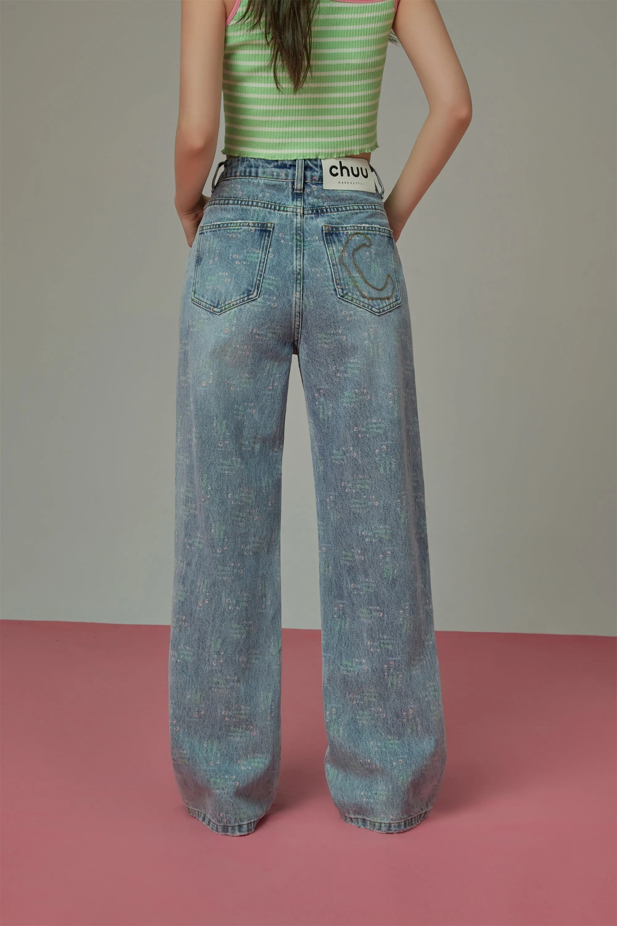 Words High Waisted Denim Jeans